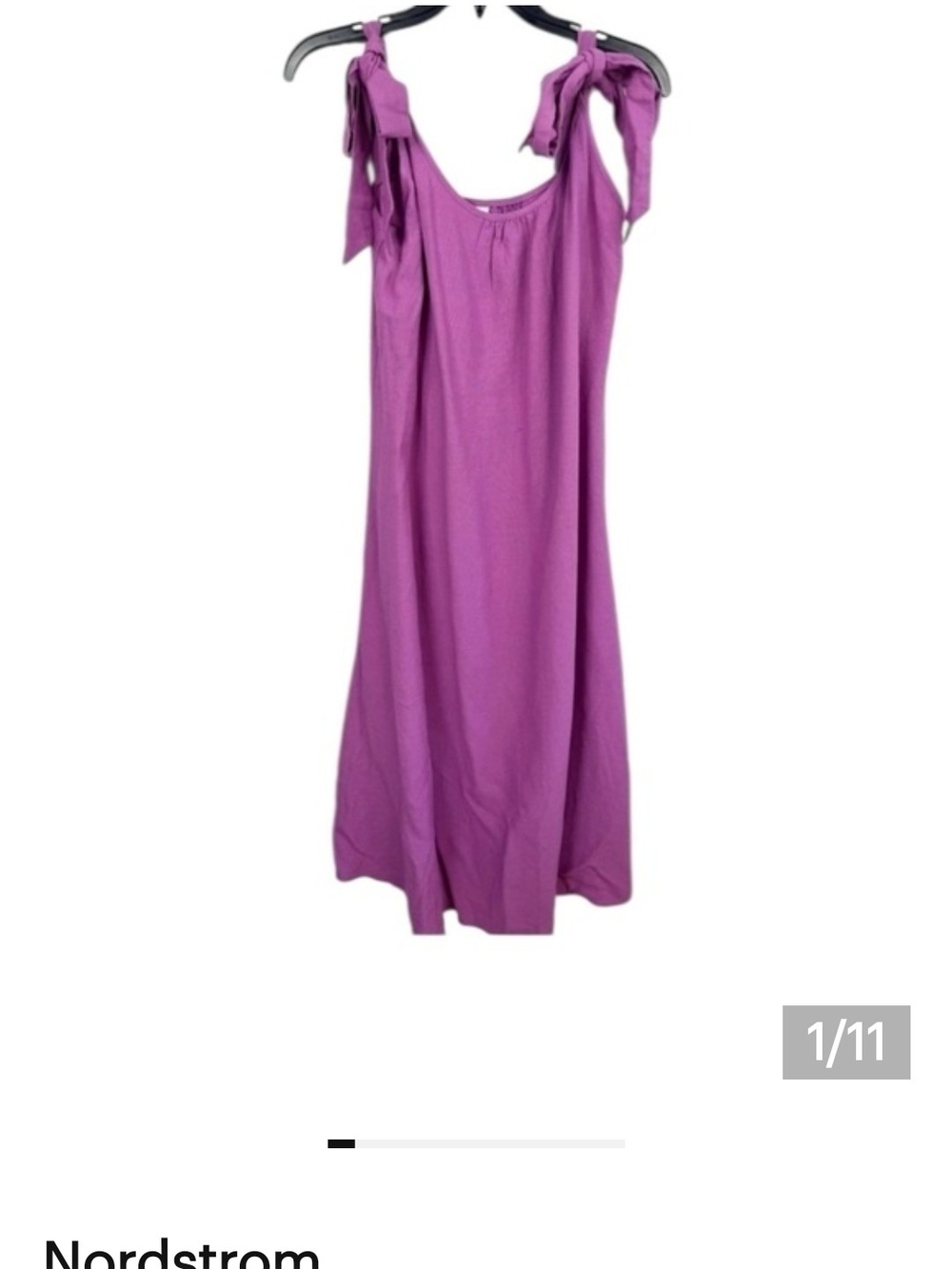 Nordstrom Magenta Tie-Shoulder Midi Dress